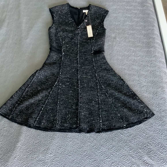 Rebecca Taylor Black Sparkle Tweed dress NEW~with Tag - Picture 3 of 8